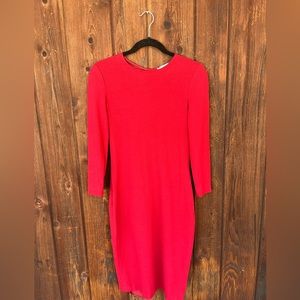 Vince fitted knit dress in crimson size XS